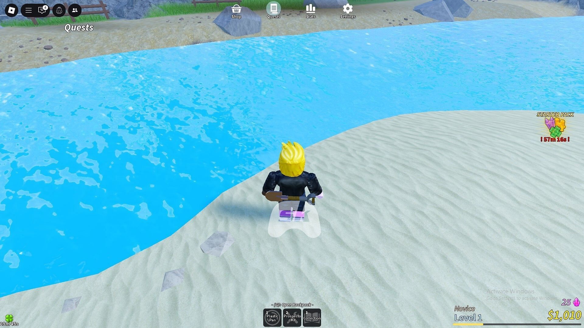 Searching for gems (Image via Sportskeeda Gaming || Roblox)